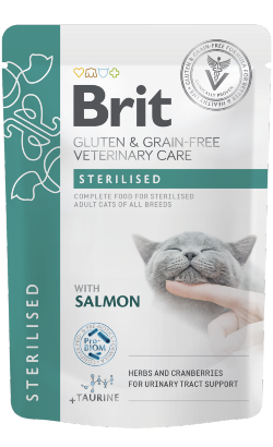Brit Veterinary Diet Cat Sterilised Salmão em Molho — 85 g