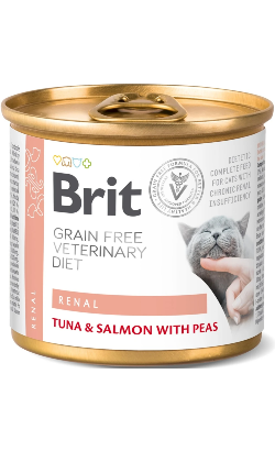 Brit Veterinary Diet Cat Renal Atum & Salmão com Ervilhas — 200 g
