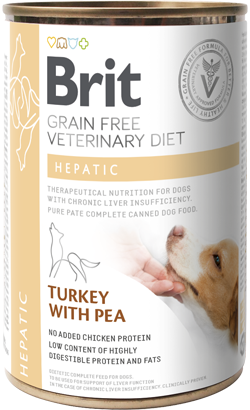 Brit Veterinary Diet Hepatic Sem Cereais com Peru & Ervilha — 400 g
